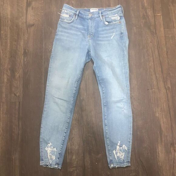Agolde destroyed distressed Sophie crop 26 ankle designer jeans - Picture 1 of 5